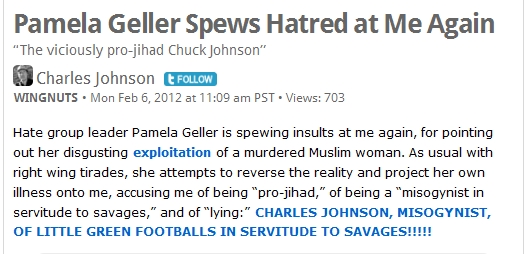 Chuck complains about that Pam Geller is mean to him! « The Diary ...